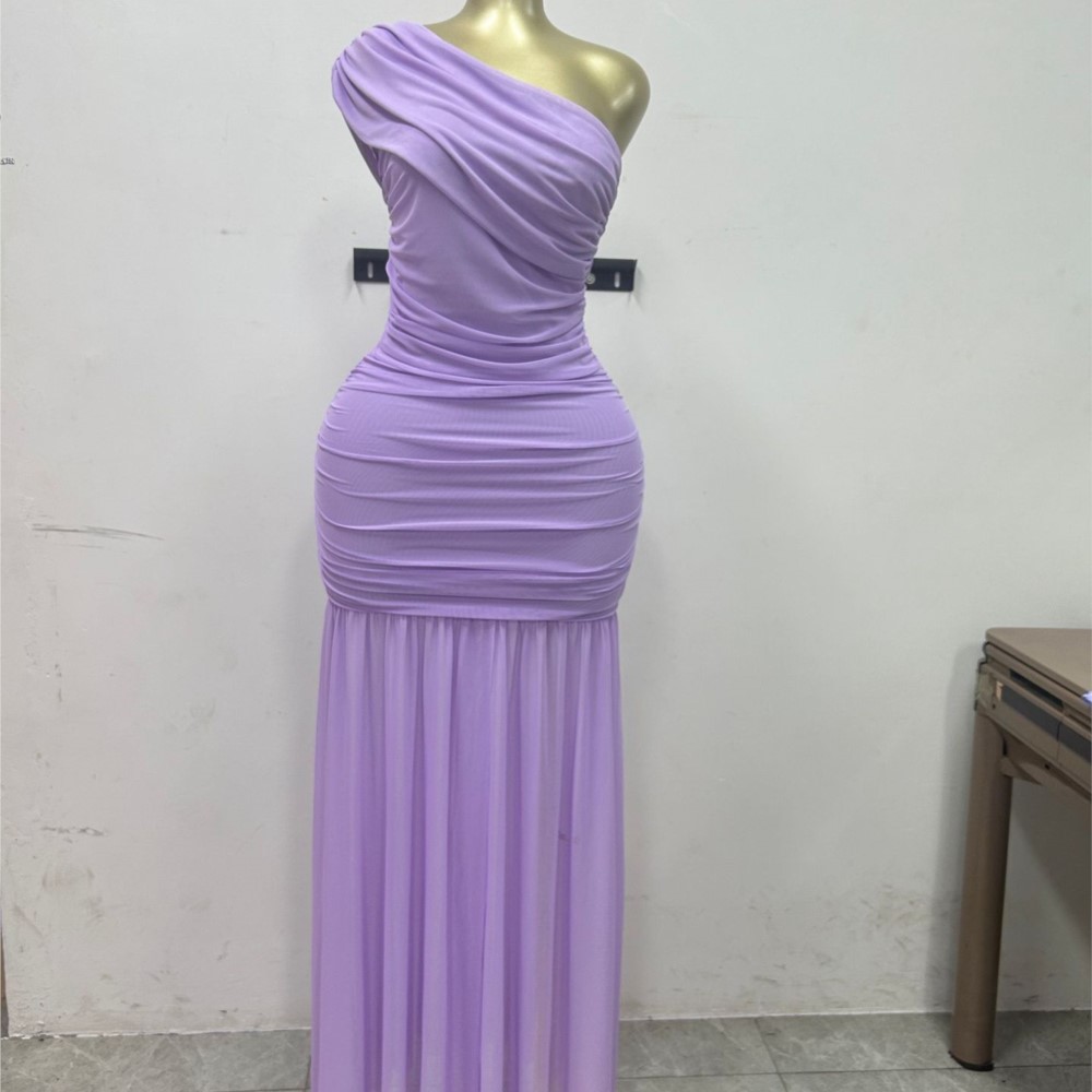 New Solid Color Evening Dress  - Summer Clothing Drawing review and price
